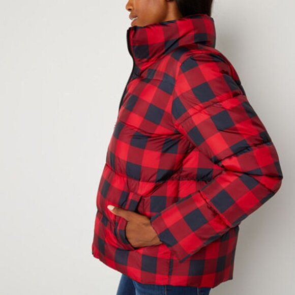 St. John's Bay Womens Red & Black Buffalo Check Heavyweight Puffer Jacket, XXL - Picture 5 of 5